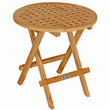 Load image into Gallery viewer, Teak Wood Delano Round Side Table for Home Gym, Yoga Studio or Exercise Room