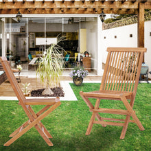Load image into Gallery viewer, Teak Wood Seaside Outdoor Folding Side Chair, set of 2