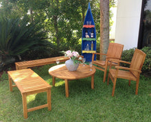 Load image into Gallery viewer, Teak Wood Ocean City Outdoor Backless Bench, 6 Foot
