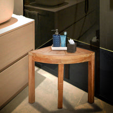 Load image into Gallery viewer, Teak Wood Siesta Key Corner Shower Stool