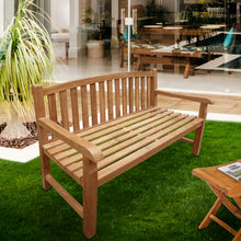 Load image into Gallery viewer, Teak Wood Buenos Aires Oval Outdoor Bench, 4 Foot
