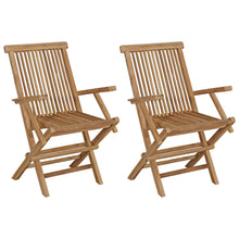 Load image into Gallery viewer, Teak Wood Seaside Outdoor Folding Arm Chair, set of 2