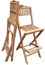 Load image into Gallery viewer, Teak Wood Beachside Outdoor Folding Barstool with Carry Handle