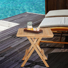 Load image into Gallery viewer, Teak Wood Bahama Square Folding Picnic Table with Carry Handle
