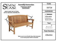 Load image into Gallery viewer, Teak Wood Acapulco Outdoor Patio Bench, 4 Foot