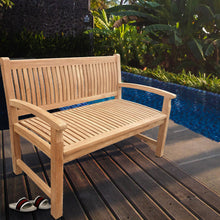 Load image into Gallery viewer, Teak Wood El Mar Outdoor Bench, 4 Foot