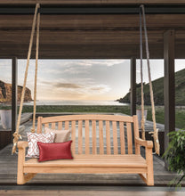 Load image into Gallery viewer, Teak Wood San Jose Double Outdoor Porch Swing, 4 foot