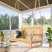 Load image into Gallery viewer, Teak Wood San Juan Double Outdoor Porch Swing, 4 foot