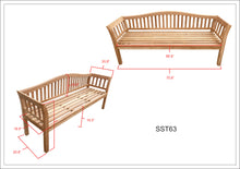 Load image into Gallery viewer, Teak Wood Oklahoma Outdoor Patio Bench, 6 Foot