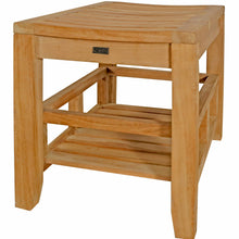 Load image into Gallery viewer, Teak Wood Balinas Side Table/Stool with Shelf for Home Gym, Yoga Studio or Exercise Room