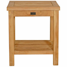 Load image into Gallery viewer, Teak Wood La Mesa Small Side Table/Stool with Shelf for Home Gym, Yoga Studio or Exercise Room