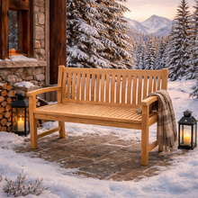 Load image into Gallery viewer, Teak Wood El Mar Outdoor Bench, 4 Foot