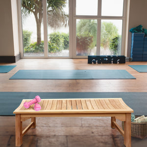 Teak Wood Salinas 4 Foot Bench for Home Gym, Yoga Studio or Exercise Room