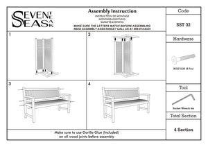 Teak Wood El Mar Outdoor Bench, 5 Foot