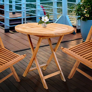 Teak Wood Sanibel Outdoor Folding Table, 36 inch