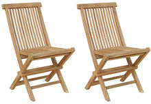 Load image into Gallery viewer, Teak Wood Seaside Outdoor Folding Side Chair, set of 2