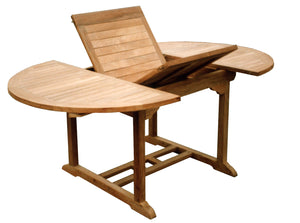 7 Piece Teak Wood Lauderdale Patio Dining Set with Round to Oval Extension Table, 2 Arm Chairs and 4 Side Chairs