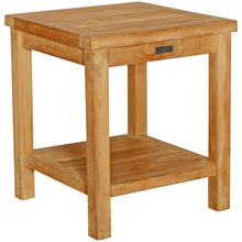 Load image into Gallery viewer, Teak Wood Panama Outdoor End Table With Shelf, small