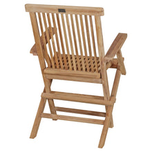 Load image into Gallery viewer, Teak Seaside Outdoor Folding Arm Chair, set of 2