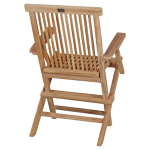 Teak Wood Seaside Outdoor Folding Arm Chair, set of 2