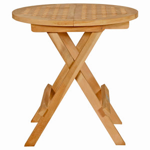 Teak Wood Bahama Round Folding Picnic Table with Carry Handle