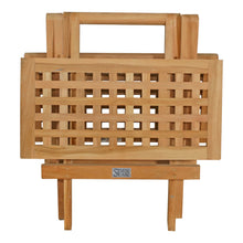 Load image into Gallery viewer, Teak Wood Bahama Square Folding Picnic Table with Carry Handle
