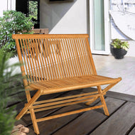 Teak Wood Las Palmas Portable Double Folding Bench