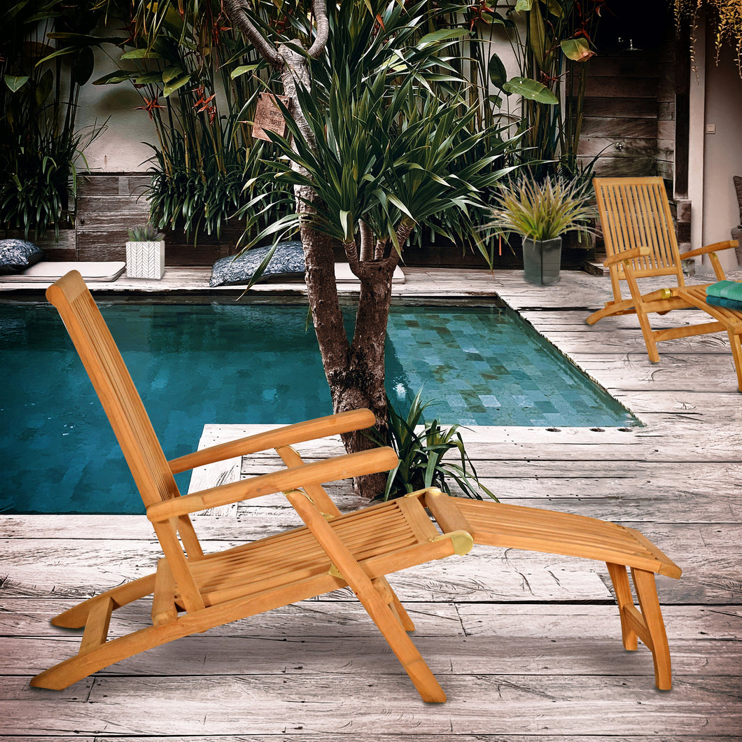 Teak Wood Acapulco Outdoor Steamer Chair