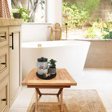 Load image into Gallery viewer, Teak Wood Carmel Bathroom Side Table