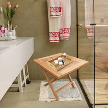 Load image into Gallery viewer, Teak Wood Carmel Bathroom Side Table