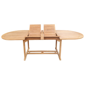 Teak Wood Alexandra Oval Double Extension Table, 71 to 94 inch