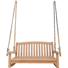 Load image into Gallery viewer, Teak Wood San Jose Double Outdoor Porch Swing, 4 foot