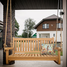 Load image into Gallery viewer, Teak Wood San Juan Double Outdoor Porch Swing, 4 foot