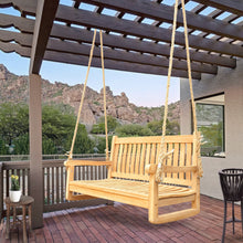 Load image into Gallery viewer, Teak Wood San Juan Double Outdoor Porch Swing, 4 foot