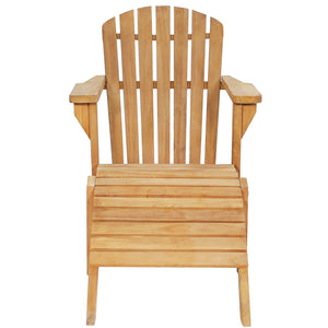 Teak Wood Seven Seas Adirondack Chair with Pull-Away Footstool