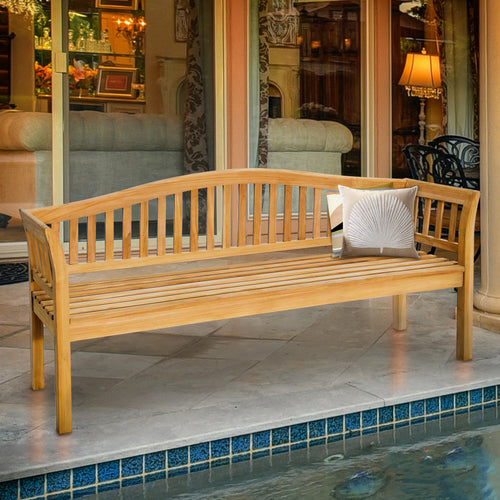 Teak Wood Oklahoma Outdoor Patio Bench, 6 Foot