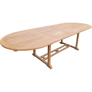 Teak Wood Santa Cruz Oval Double Extension Dining Table, 78 to 118 inches