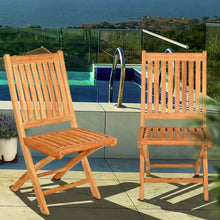 Load image into Gallery viewer, Teak Wood Naples Outdoor Folding Side Chair, set of 2