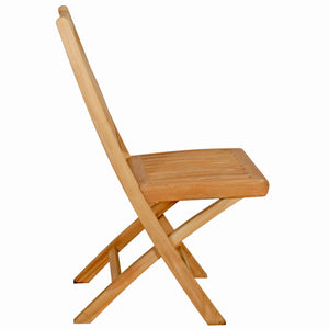 Teak Wood Naples Outdoor Folding Side Chair, set of 2