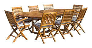 Teak Wood Hawaii Oval Outdoor Extension Table