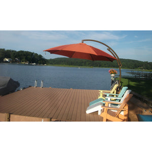 Sun Garden 13 Ft. Cantilever Umbrella or Parasol, the Original from Germany, Natural Color Canopy with Bronze Frame